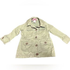 EUC - Toddler Girls Light Weight Twill Jacket - Size 2T, Olive Green